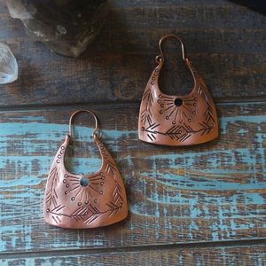 Fall Antique Copper Plated Dangle Earrings